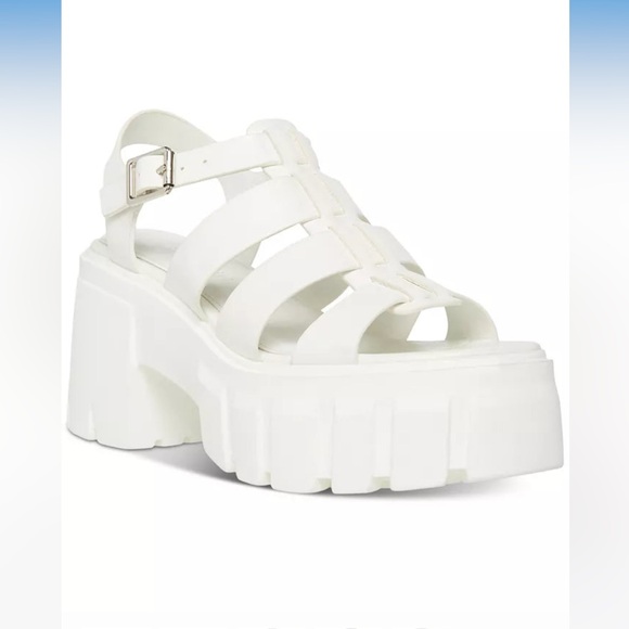 NWOT Madden Girl White Mary Jane Platform Sandals Size 9.5 - Picture 1 of 10